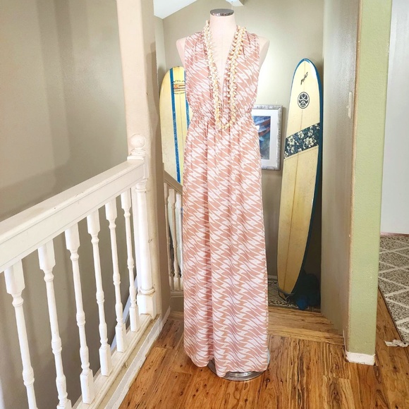 Extremely Rare Mana'ola Manaola Maxi Backless Halter Dress - Picture 1 of 10
